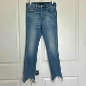 3x1 High Rise Lewis Wash Medium Blue Chewed Ankle Skinny Jean 27